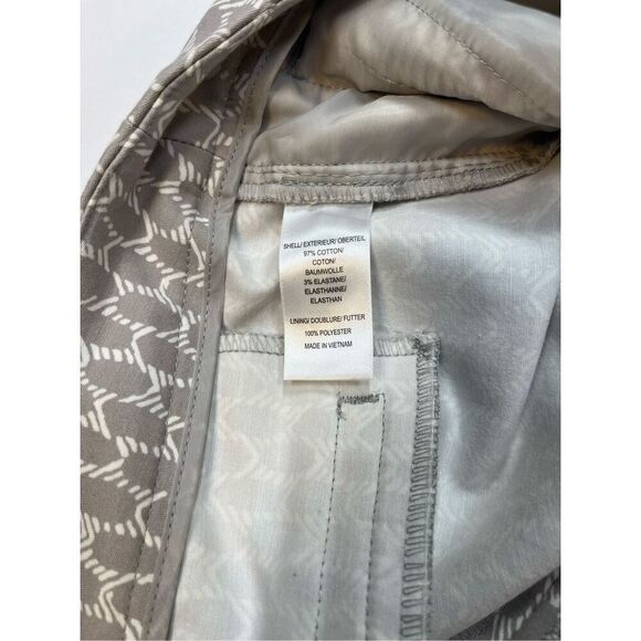 Adrianna Papell Taupe Printed Straight Leg Pants Flat Front Work Wear Size Large - Picture 8 of 10